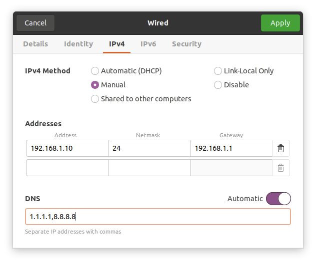 Ako nastaviť statickú IP adresu v Ubuntu 20.04